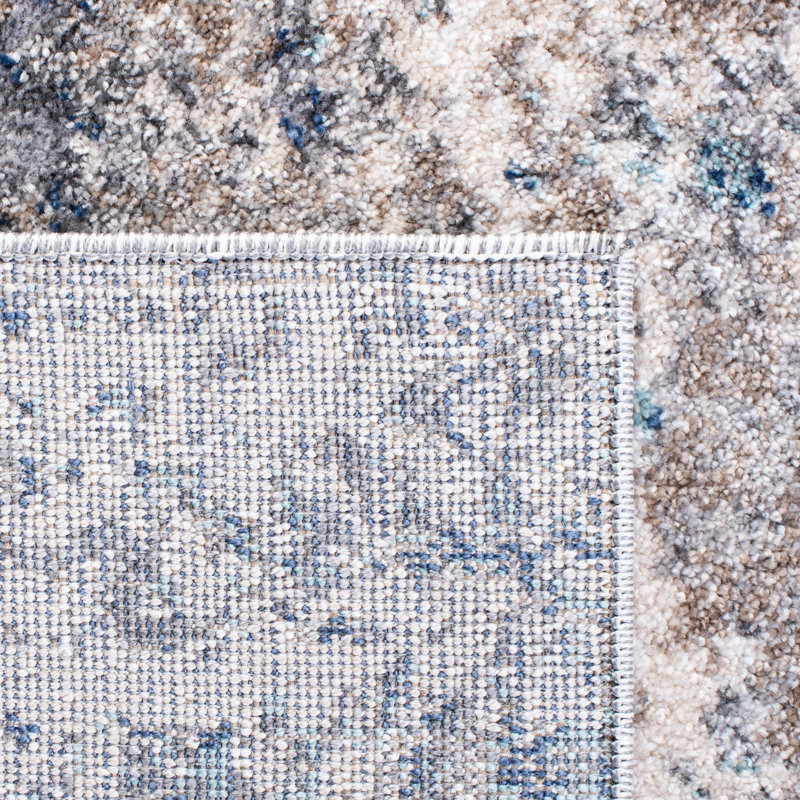 Tapis gris / bleu marine Mauriello, Tapis de couloir 2 pi x 8 pi