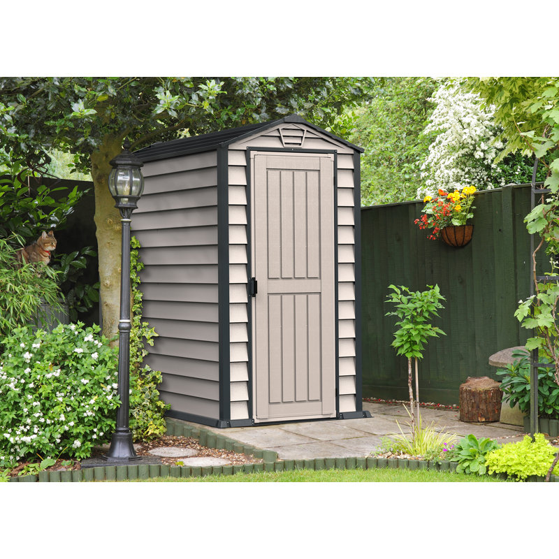 Evermore 3 ft. 5 in. W x 5 ft. 11 in. D Plastic Steep Slope Storage Shed