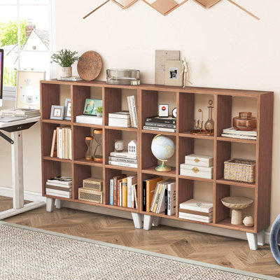 Ebern Designs 2 Pcs 9-cube Bookcase With 6 Removable Shelves Raised Support Feet For Living Room