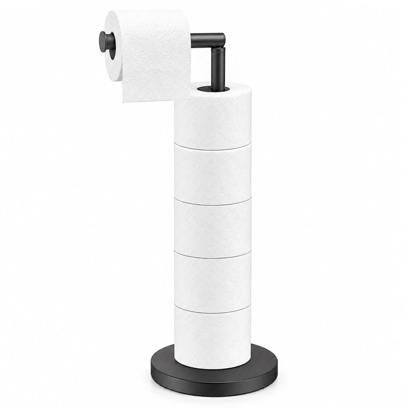 Free Standing Toilet Paper Holder, Black