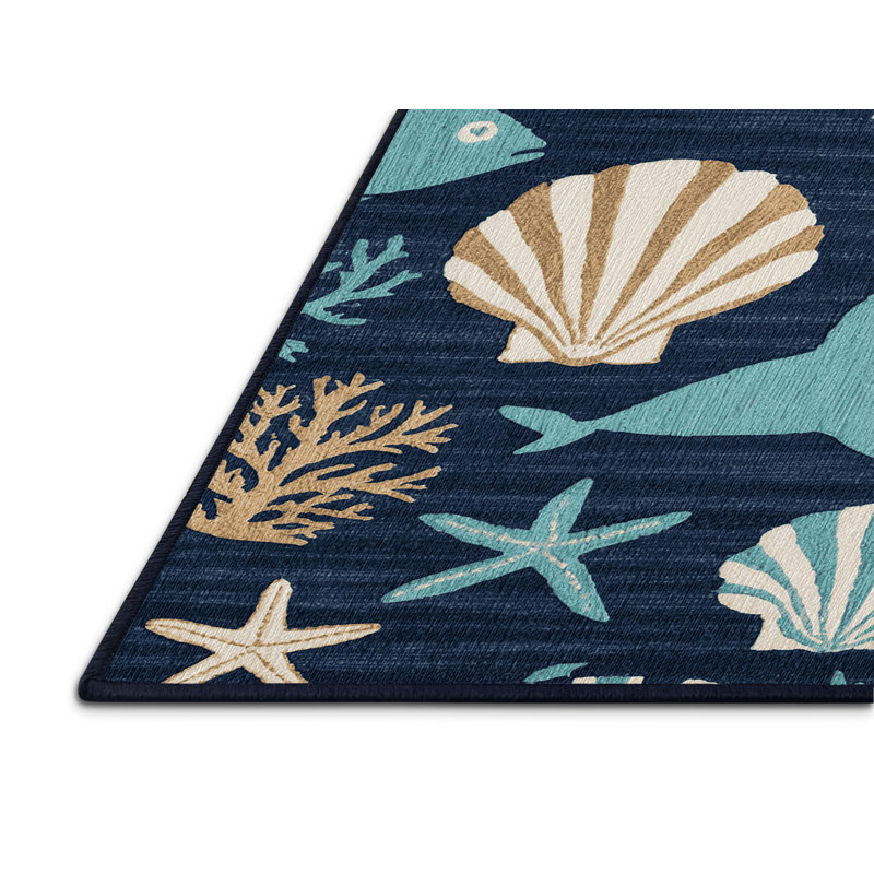  Tapis nautique lavable stylisé, Rectangulaire 2 pi x 3 pi