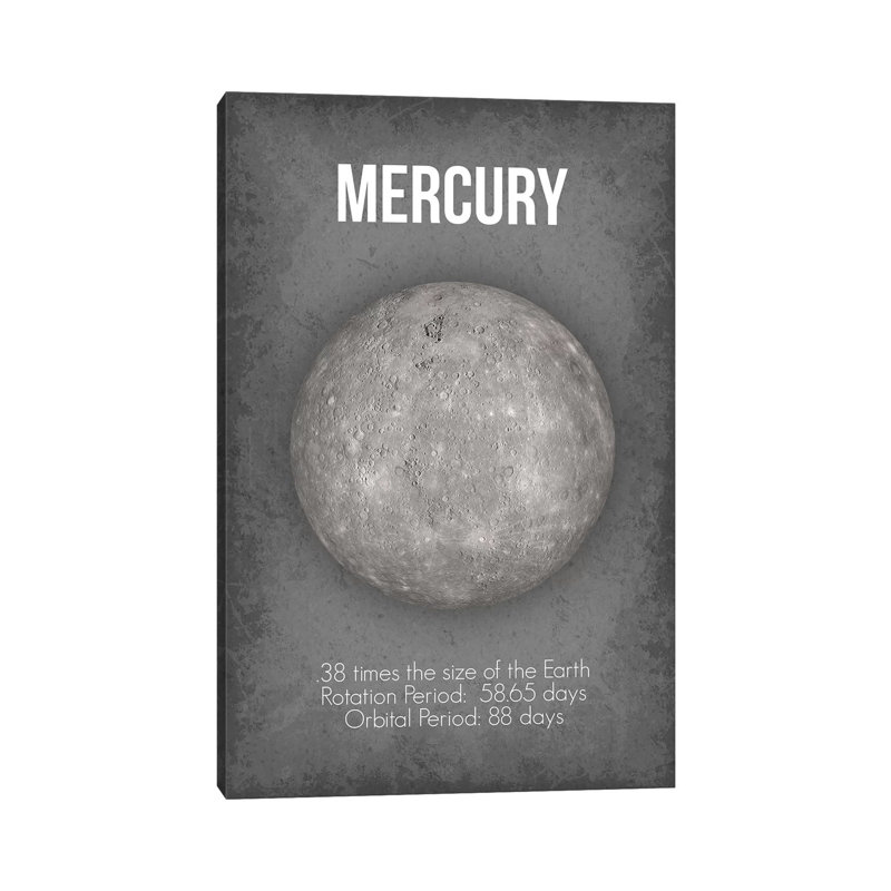 Mercury by GetYourNerdOn - Wrapped Canvas Gallery-Wrapped Canvas Giclée, 20.32 cm H x 30.48 cm W