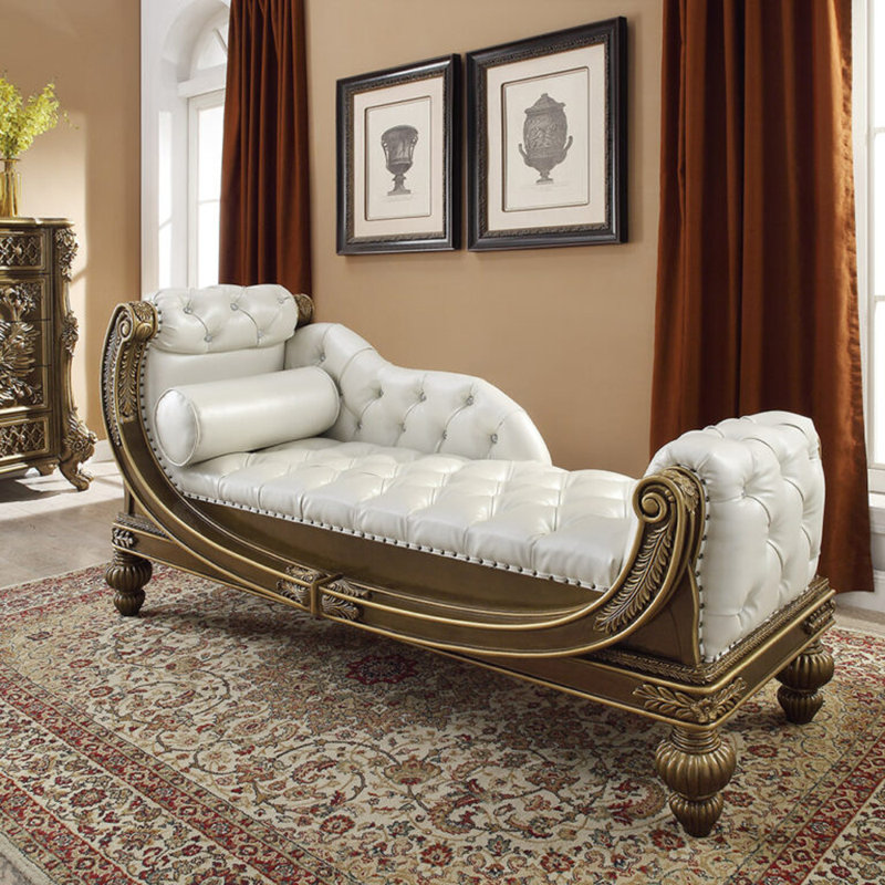 Banc de chambre capitonné bronze