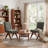 Tufted Linen Upholstered Dining Chair Armless Parsons Side Chair With Solid Wood Legs-2113273003