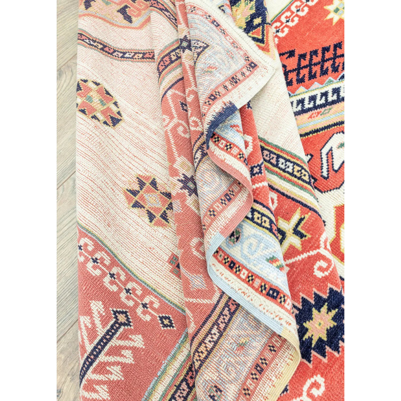 Tapis en laine tissé à la main à motif géométrique Orchis