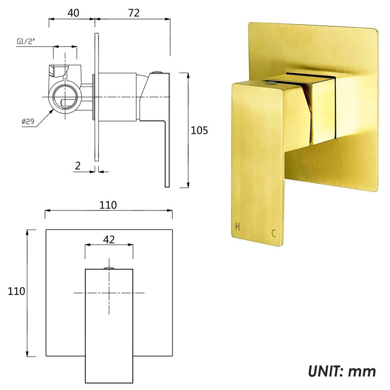 Anova Wall Basin Mixer Tap