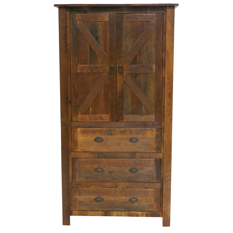 Armoire à trois tiroirs Fireside Lodge Barnwood - Premium Line, Bois de grange