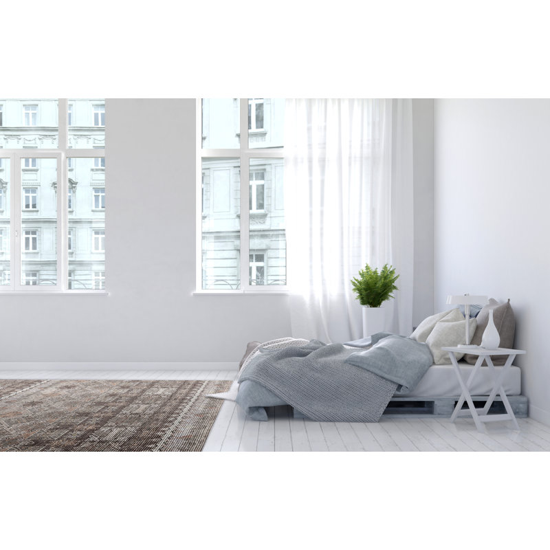 Tapis gris à motif géométrique Agadir, Rectangulaire 6 pi 2 po x 9 pi 6 po