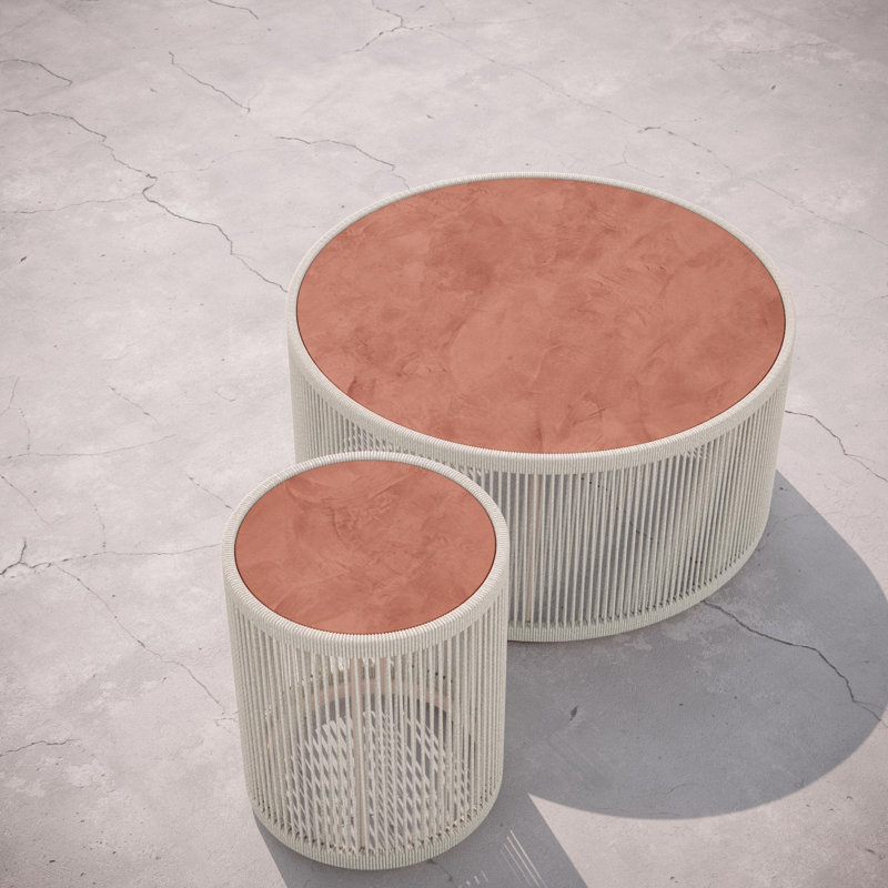 Malta Round Coffee Table Dekton Top, Birch, Helena