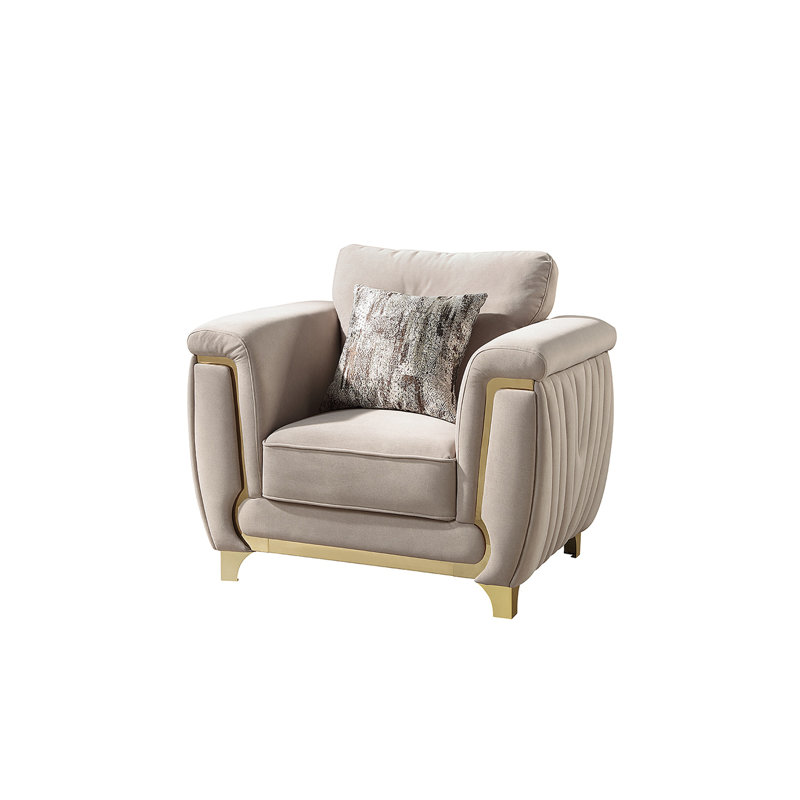 Chaise rembourrée Leena, Beige
