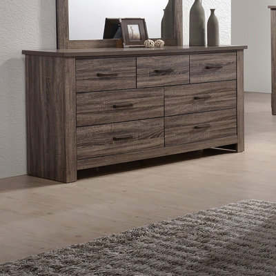 Natural Finish Striking Wooden 1pc Dresser Drawers Storage Bedroom Furniture