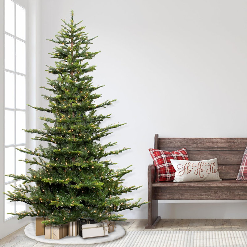 Arbre de Noël artificiel en pin avec pommes de pin et baies réalistes, épinette réaliste ignifuge pour la maison, le bureau ou la fête