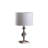 19.75" Satin Nickel Solid Crystal Orb Metal Table Lamp In Silver