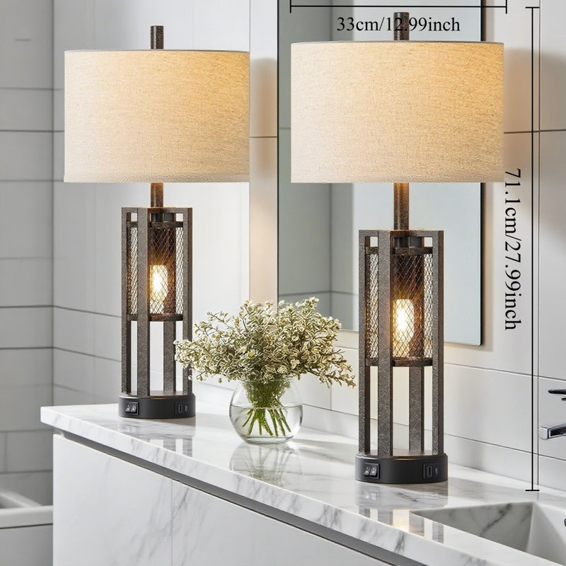Ensemble de 2 lampes de table Farmhouse Industrial