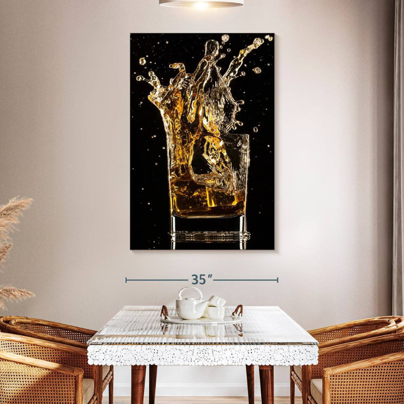 Yarlin éclaboussant du whisky glacé, H 51 po x l 34 po