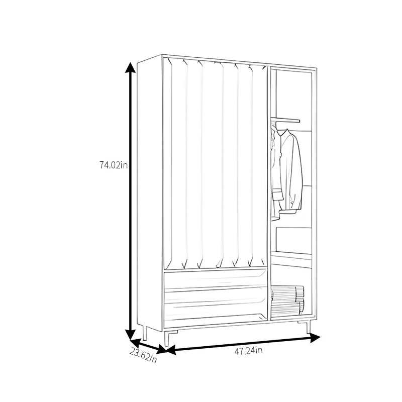 Garde-robe simple, moderne et tendance, Crème / blanc, H 74 po x l 47 po x P 24 po