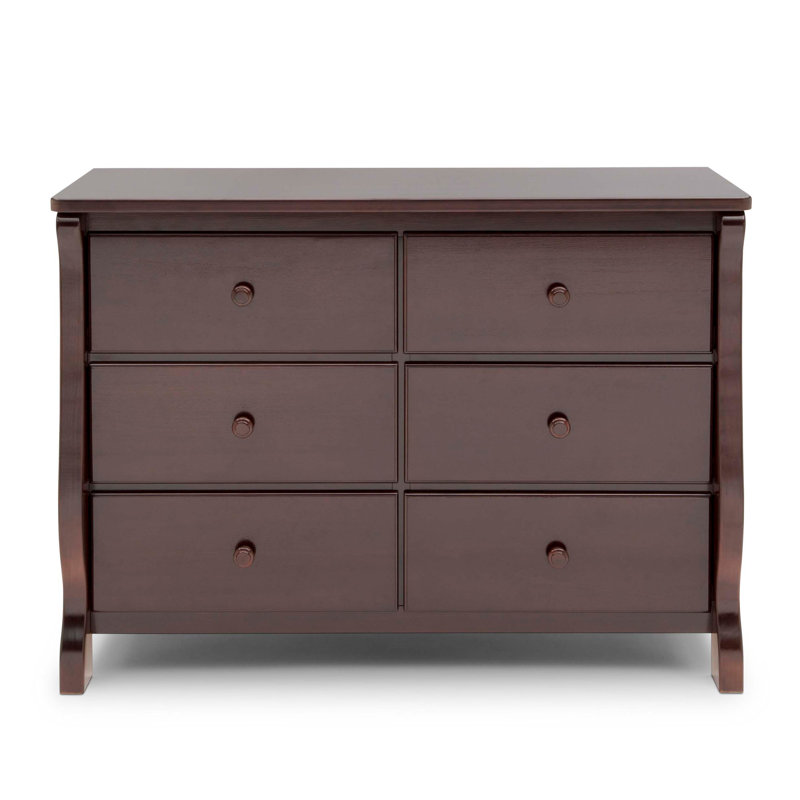 Universal 6-Drawer Double Dresser, Dark Chocolate