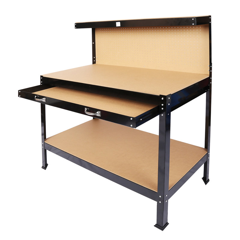 Adelynne Wood Workbench, 63" H x 48" W x 24" D