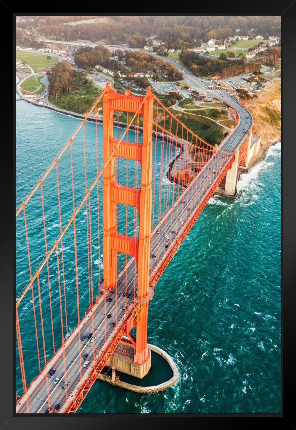 San Francisco, California - Golden Gate Bridge at Sunrise - Photography  A-92299 (9x12 Art Print, Wall Decor Travel Poster)