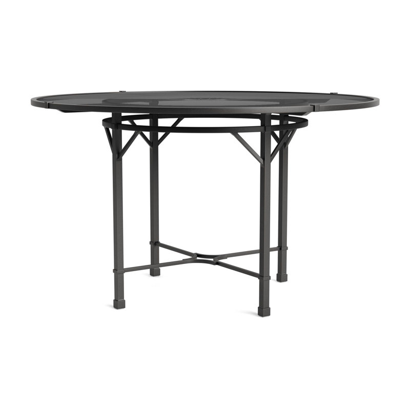 Venetian Outdoor Round Dining Table, Textured Pewter, 48" D