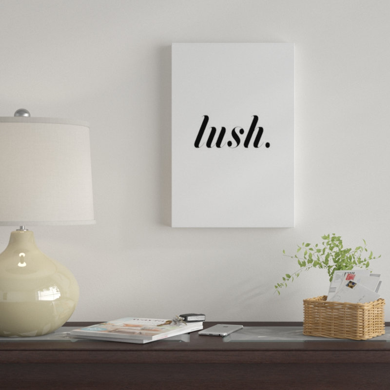 « luxueux white », art textuel sur toile, H 26 po x l 18 po x P 1,5 po, Toile avec cadre noir, Pas de tapis