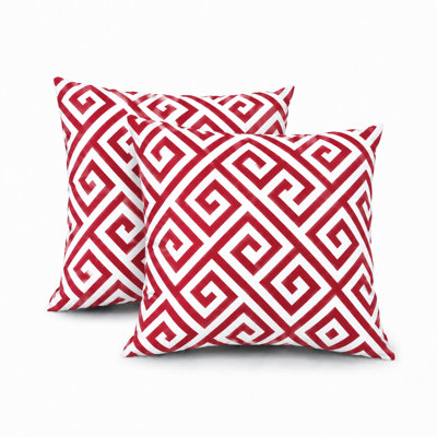 2-Piece 18" x 35" Indoor/Outdoor Waterproof Square Throw Pillow Set with Removable Zip Covers and Inserts