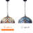 Tiffany Lamp Stained Glass Pendant Lights - 2 Light 16 Inches Wide Victorian Antique Tiffany Style Hanging Lamp for Kitchen Island Counter Dining Room Hallway