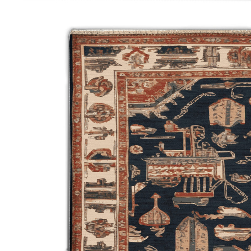 Tapis turc intérieur et extérieur brun, Rectangulaire 2 pi x 3 pi