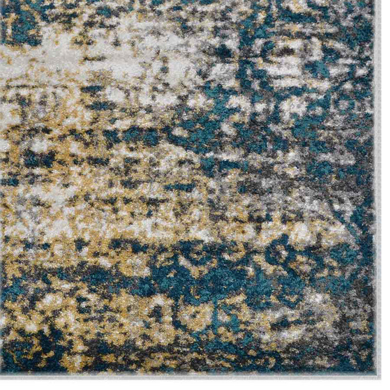 Crayton Machine Made Heatset Polypropylene area rugs - 4'X6', Rectangle | Ivory Blue | Abstract Modern Design, Medium Pile Machine Made Area Rugs