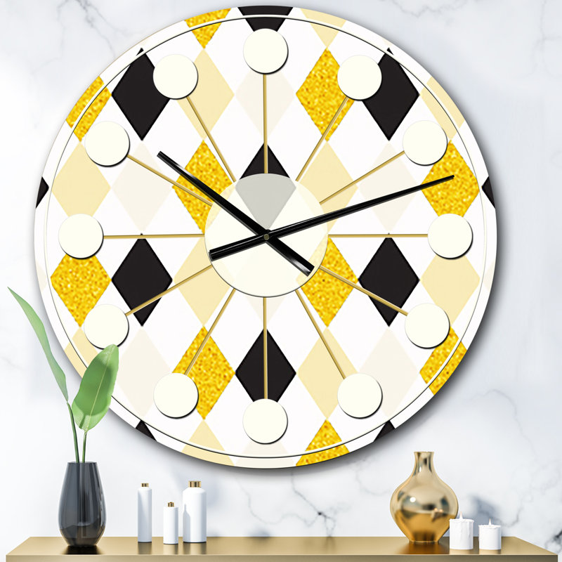 Gold Chic Design II - horloge murale moderne Mid-Century, Petit