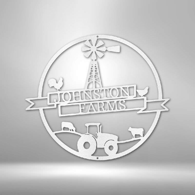 Bannière personnalisable Farm Steel, H 14,25 po x l 14,5 po x P 0,5 po, Blanc, Oui