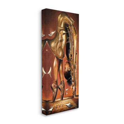 Art mural sur toile surréel de saxophone et de ballerine par Salaam Muhammad