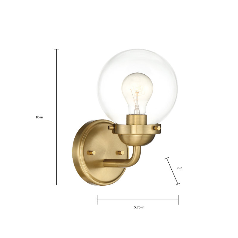 Wason Steel Armed Sconce, Brushed Gold