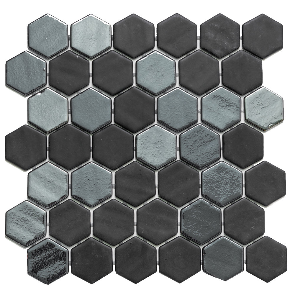 Eterna Hexx 15" X 12" Glass Mosaic Wall and Floor Tile The Tile Life 