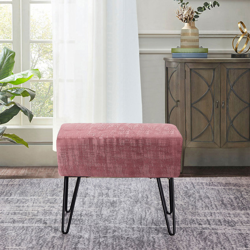 Repose-pieds standard Alegre, Velours rose fanée