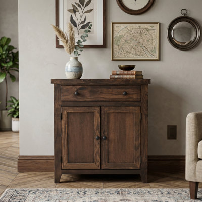 Humphrey 32" Wide 2-Door Solid Wood Accent Cabinet With Drawer