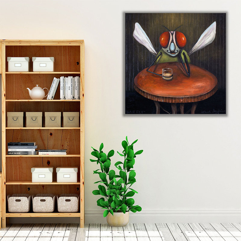Bar Fly - reproduction d'art sur toile, H 12 po x l 12 po