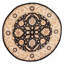 Tapis noir / crème en laine noué à la main de conception unique 9 pi 1 po New Age