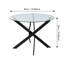 Round Glass Top Metal Base Dining Table-1000607784