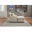 Chaise longue rembourrée en velours côtelé avec porte-gobelet et repose-pieds-315483293