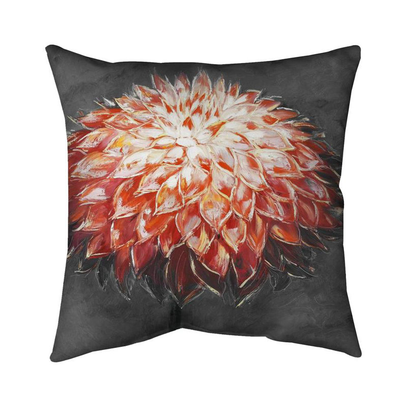 Abstract dahlia flower - 16"x16" Throw pillow - Poly twill - Print on demand