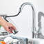 Kitchen Sink Faucet 1 Hole Single Handle 360° Swirl Pull Down Sprayer Mixer Tap-1688937361