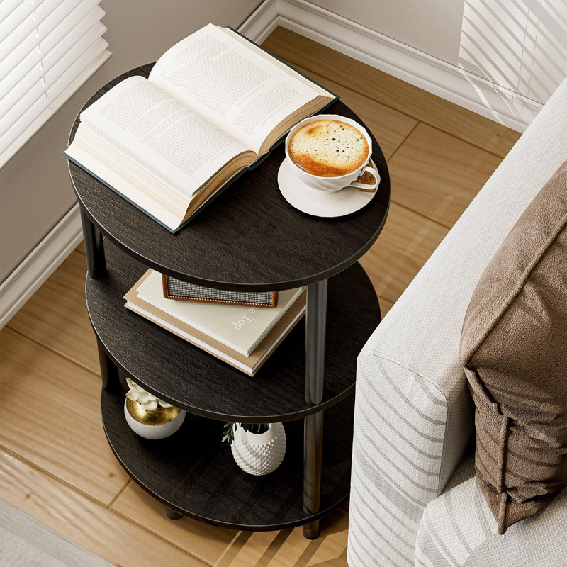 Table décorative ovale à 3 niveaux, Gris anthracite wengé
