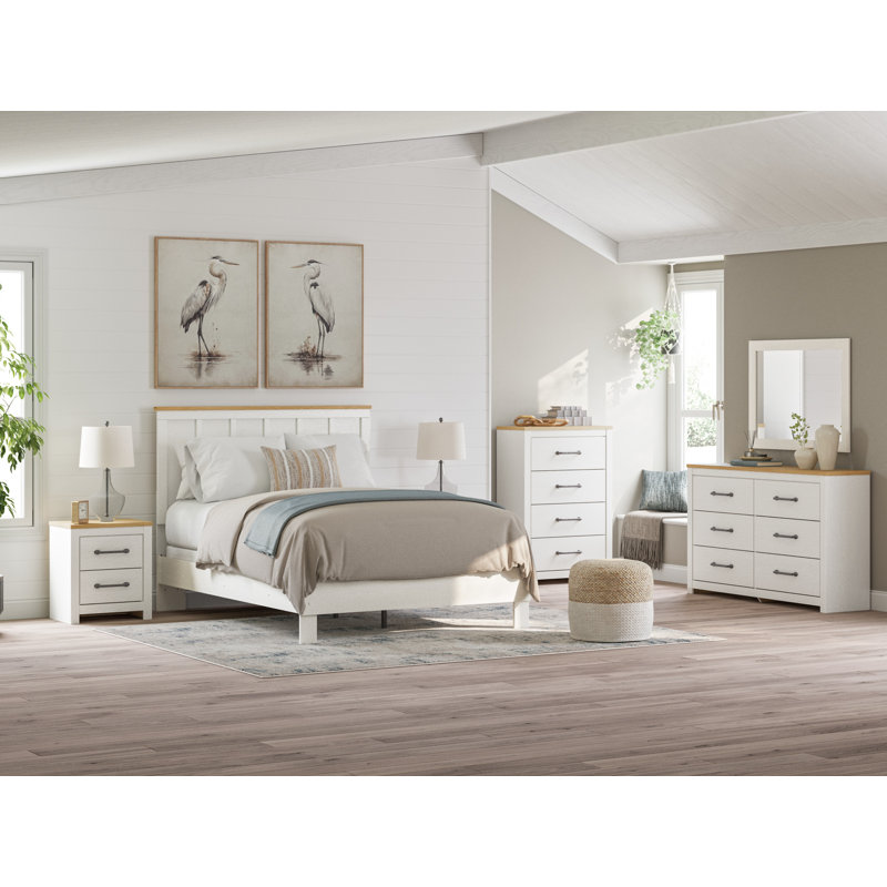 Linnocreek Queen Two-Tone Wood Panel Headboard