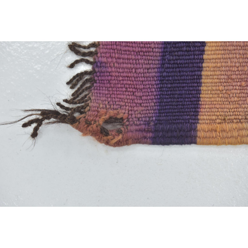 Tapis intérieur en laine noué la à la main mauve/doré 6 pi 5 po x 15 pi 4 po one-of-kind Ilfracombe