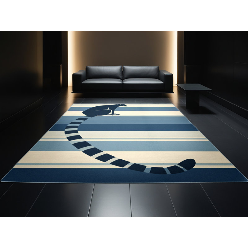 Tapis moelleux moelleux à rayures beige et ludique Gosnells, 6 X 9