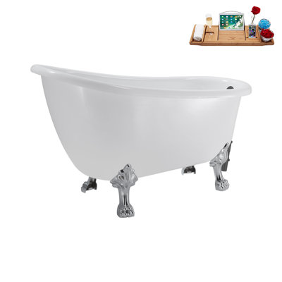53.1'' x 25.6'' Freestanding Soaking Acrylic Bathtub