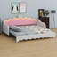 Lit de jour extensible avec lumières DEL, lit de jour rembourré princesse moderne avec tête de lit couronne-1706995086