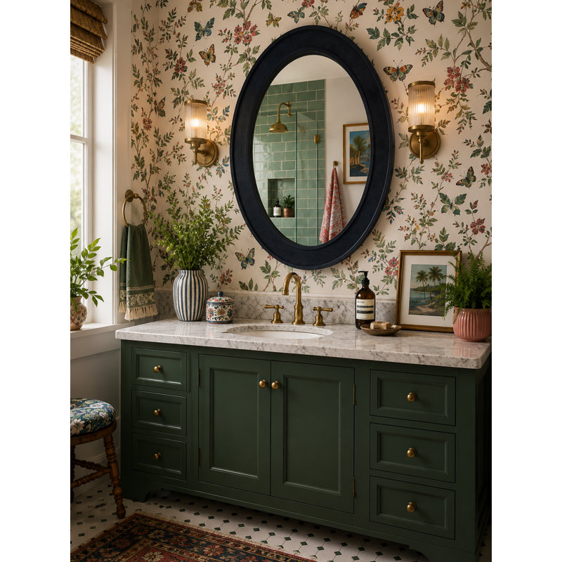 Miroir d'appoint Raphia, Marine