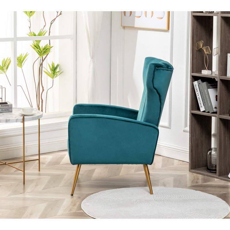 Ceijay Velvet Armchair, Bluish Velvet